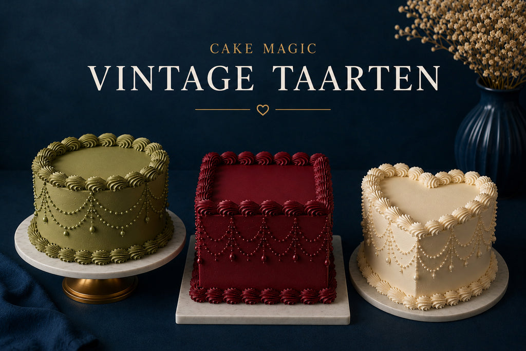 Cake Magic Vintage Cake – Handmade & Decorated | Pistachio, Raspberry or Vanilla ±20 People